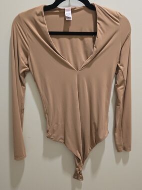 Victoria's Secret Camel Long Sleeve Bodysuit